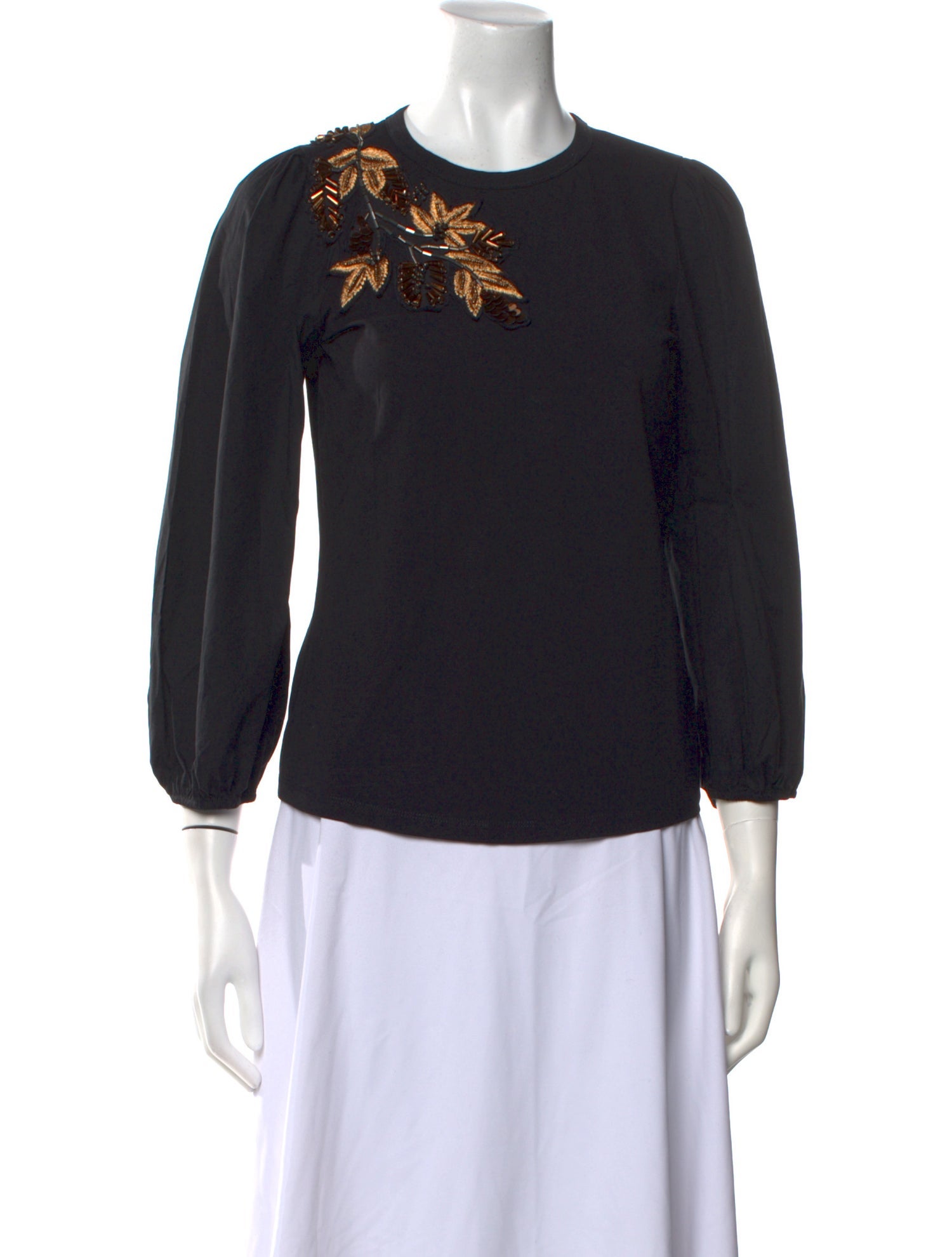 Veronica Beard Graphic Print Crew Neck Top