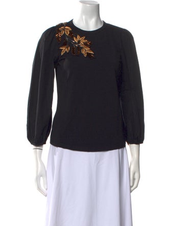 Veronica Beard Graphic Print Crew Neck Top