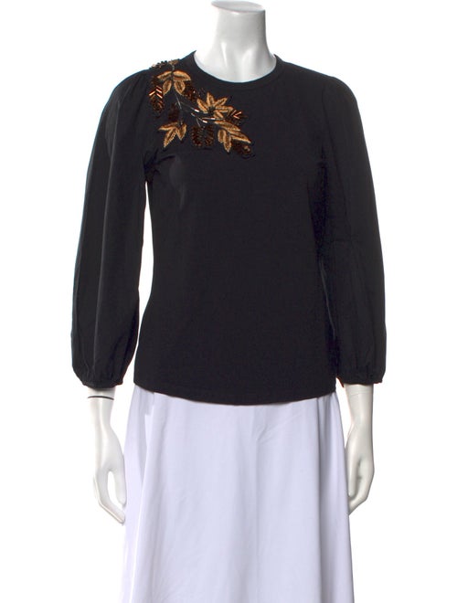 Veronica Beard Graphic Print Crew Neck Top