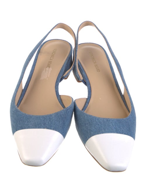 Veronica Beard Denim Colorblock Pattern Slingback Flats