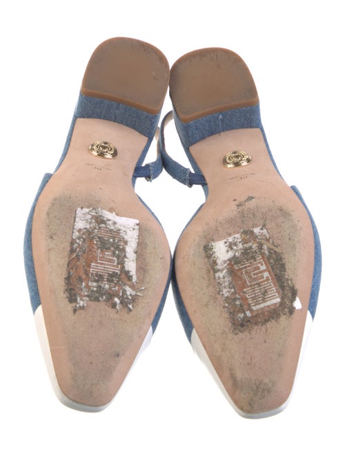 Veronica Beard Denim Colorblock Pattern Slingback Flats