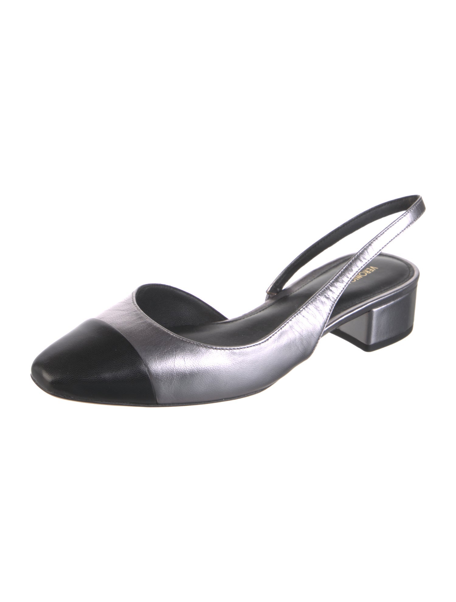Veronica Beard Leather Colorblock Pattern Slingback Flats