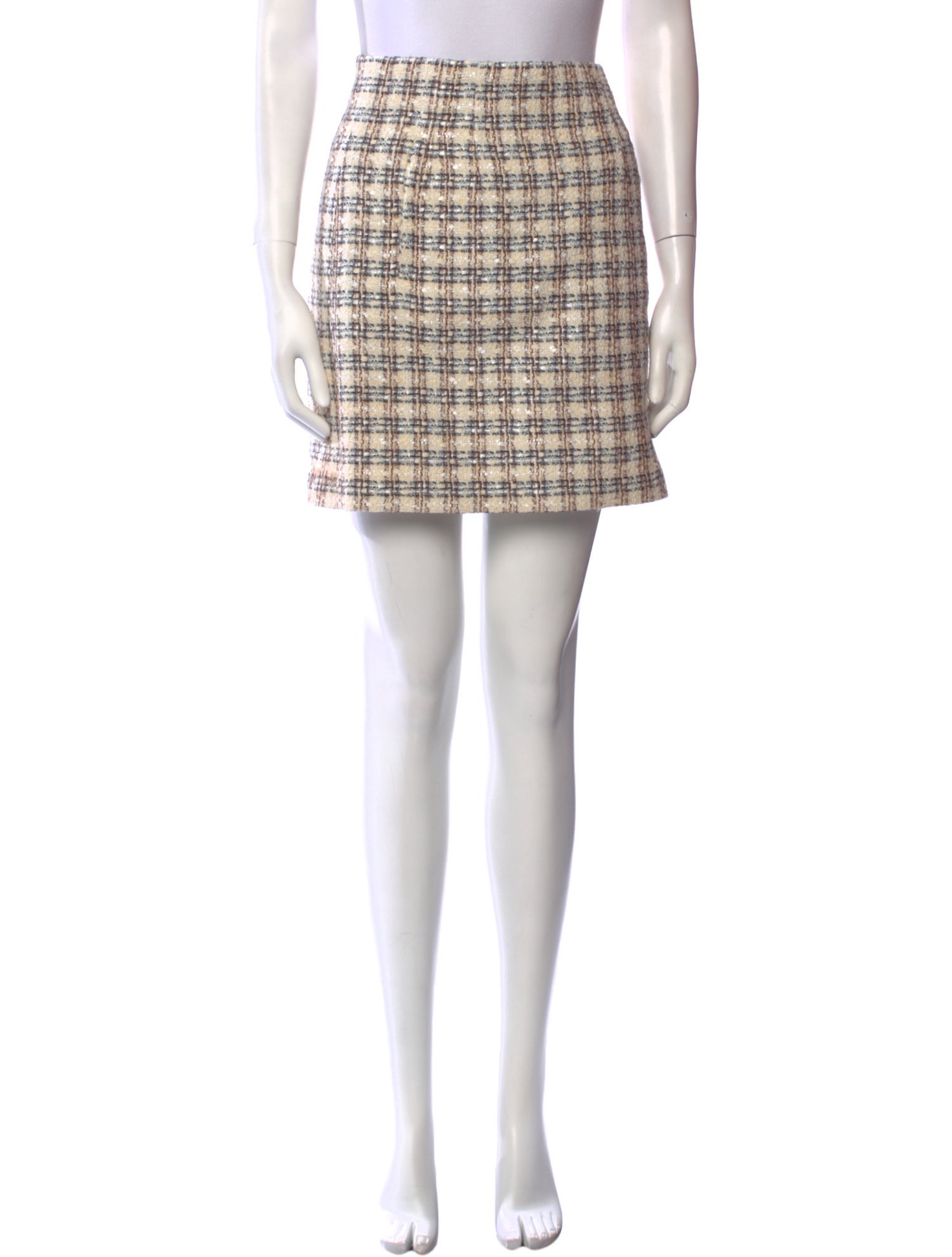 Veronica Beard Tweed Pattern Mini Skirt