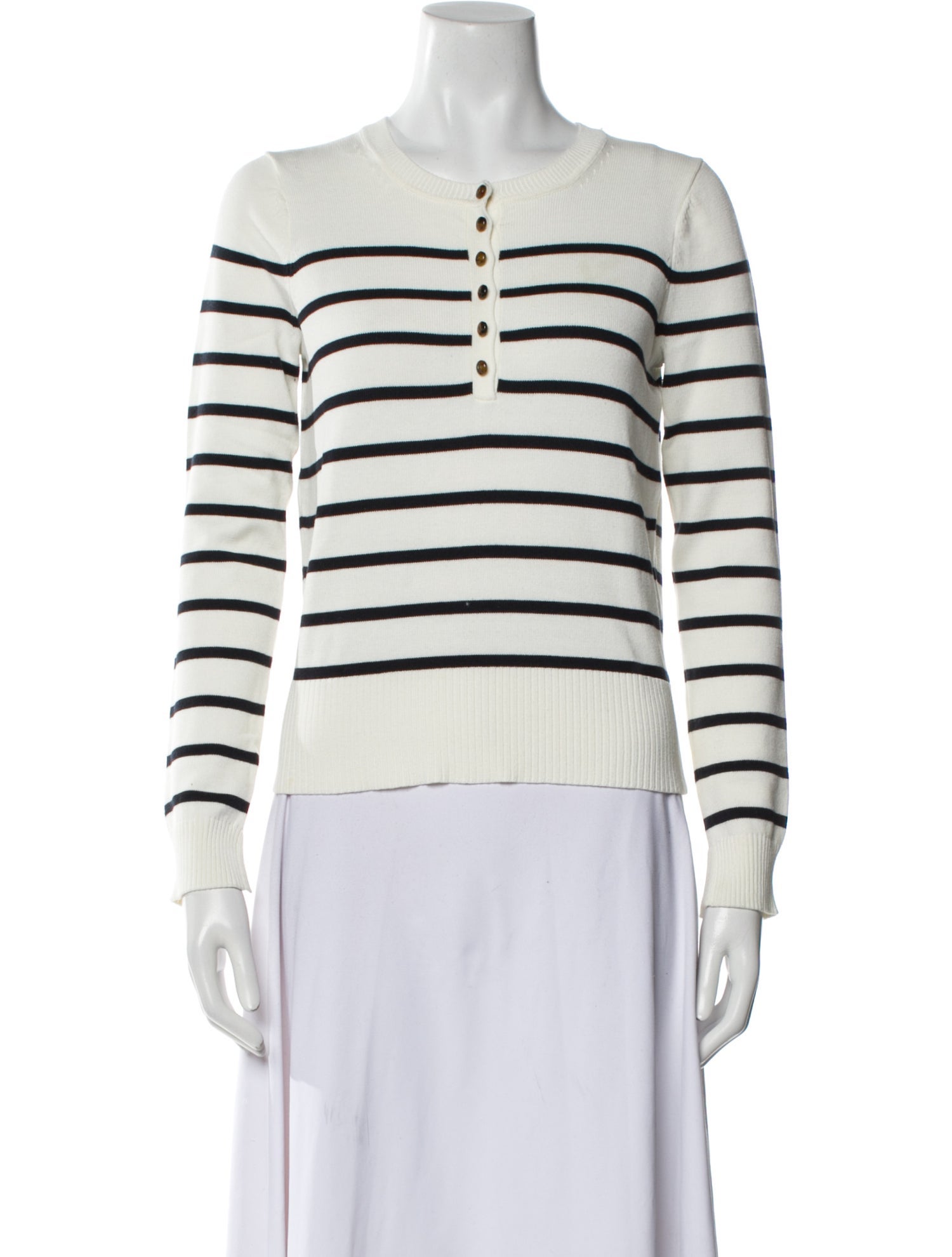 Veronica Beard Striped Scoop Neck Sweater