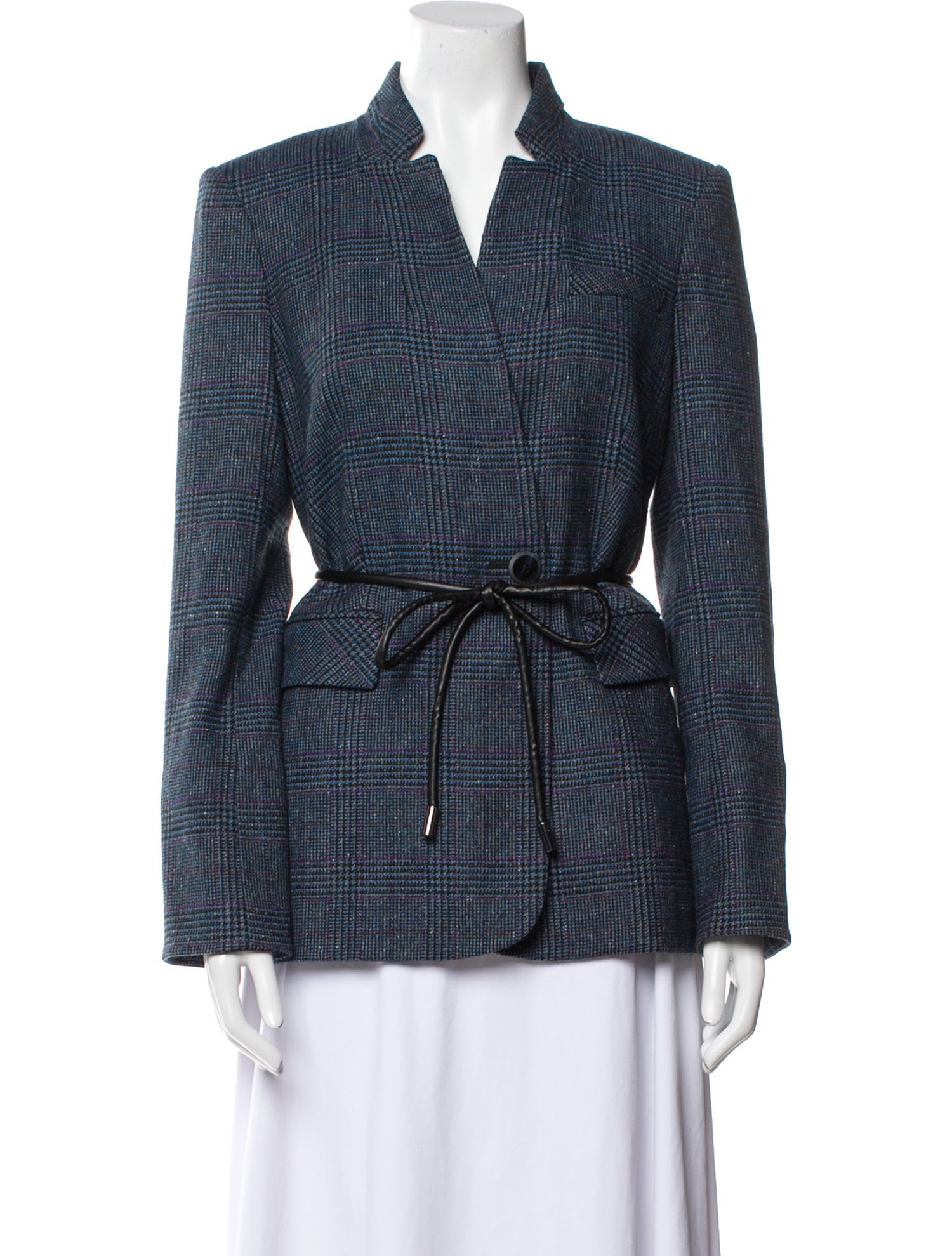 Veronica Beard Plaid Print Blazer