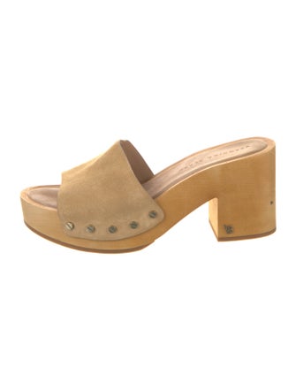 Veronica Beard Suede Studded Accents Slides
