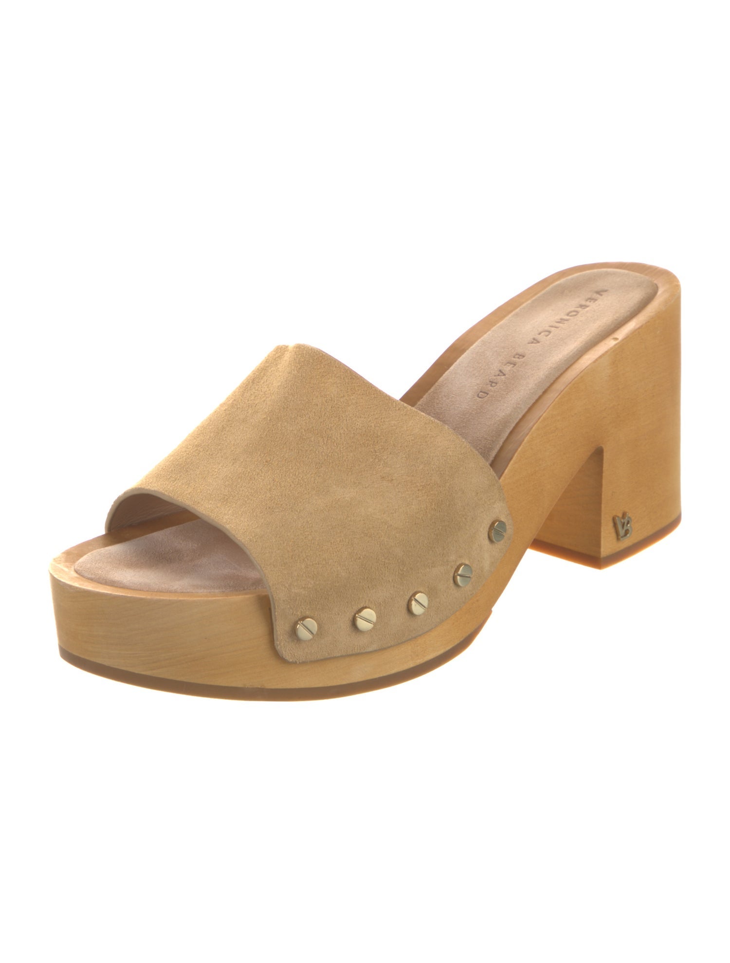 Veronica Beard Suede Studded Accents Slides