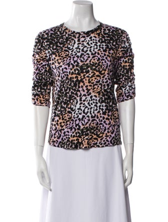 Veronica Beard Animal Print Crew Neck T-Shirt