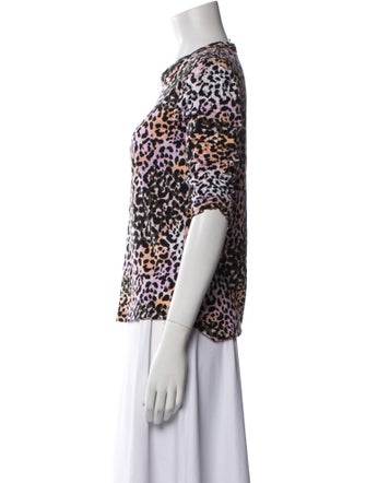 Veronica Beard Animal Print Crew Neck T-Shirt