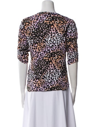 Veronica Beard Animal Print Crew Neck T-Shirt