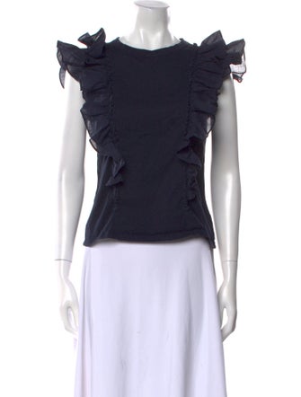 Veronica Beard Bateau Neckline Short Sleeve Top