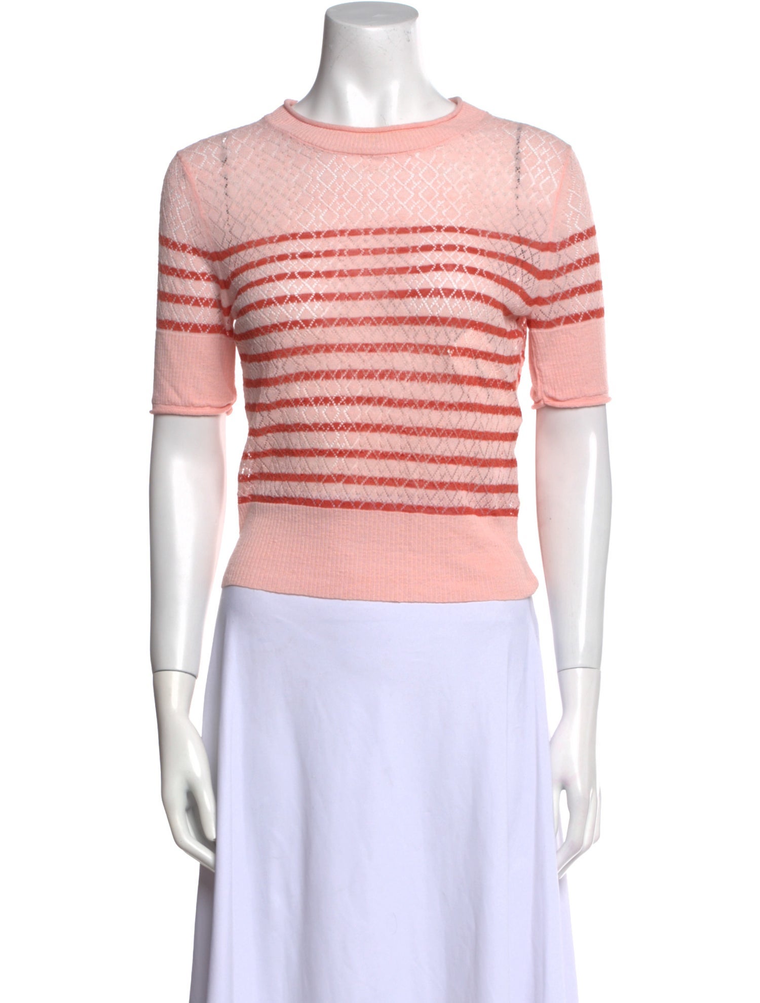 Veronica Beard Linen Striped Crop Top