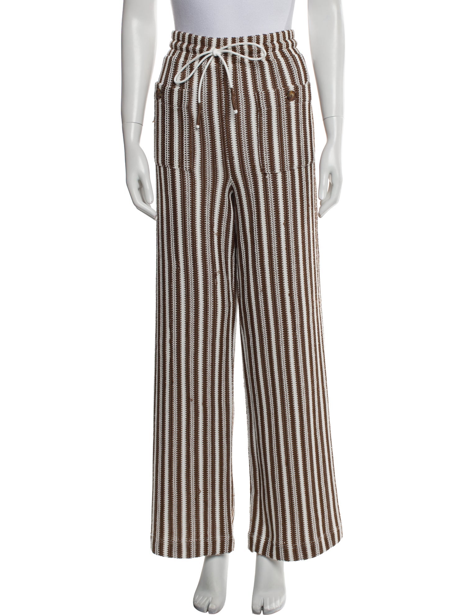Veronica Beard Striped Wide Leg Pants