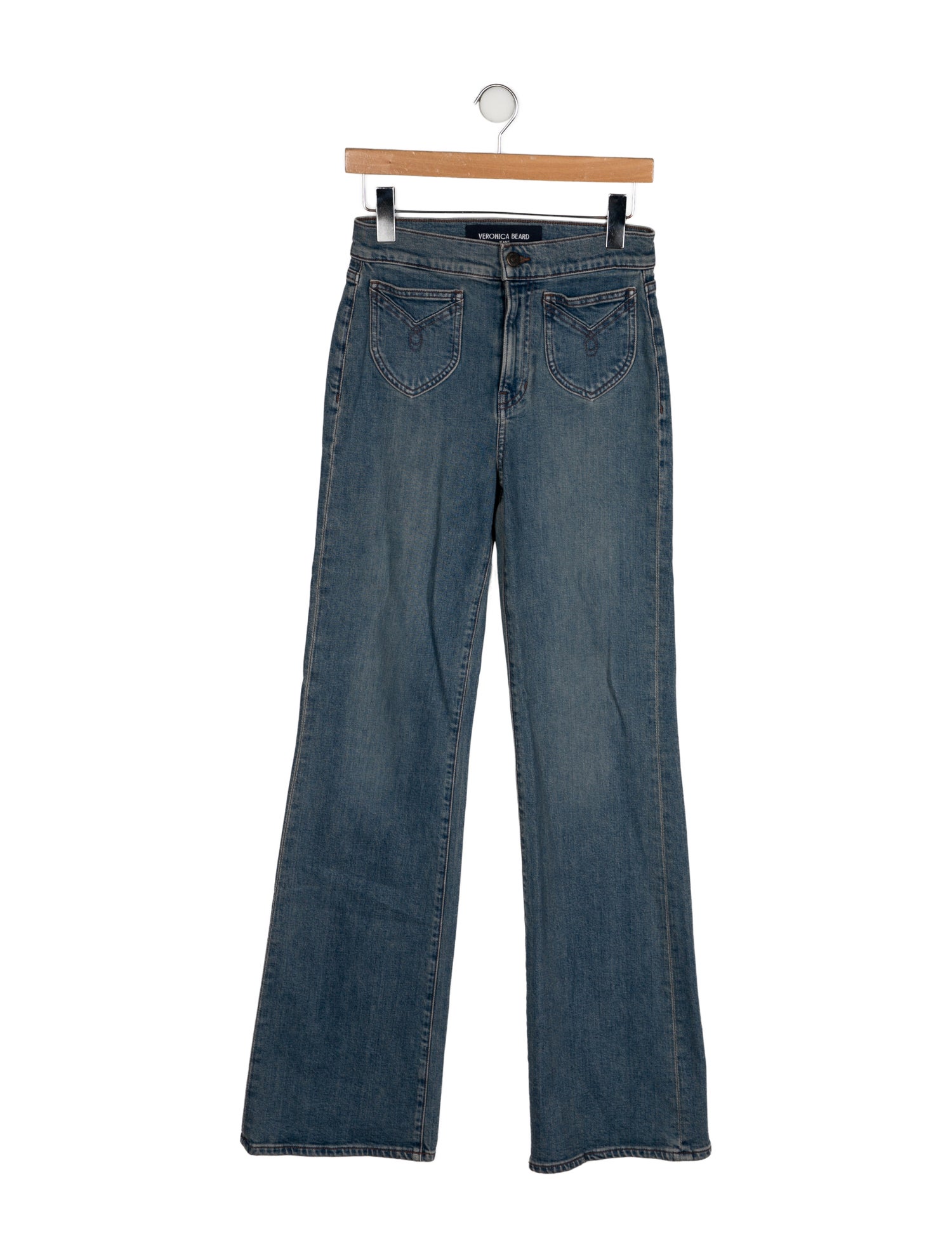 Veronica Beard Mid-Rise Wide Leg Jeans