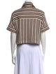 Veronica Beard Striped Short Sleeve Crop Top