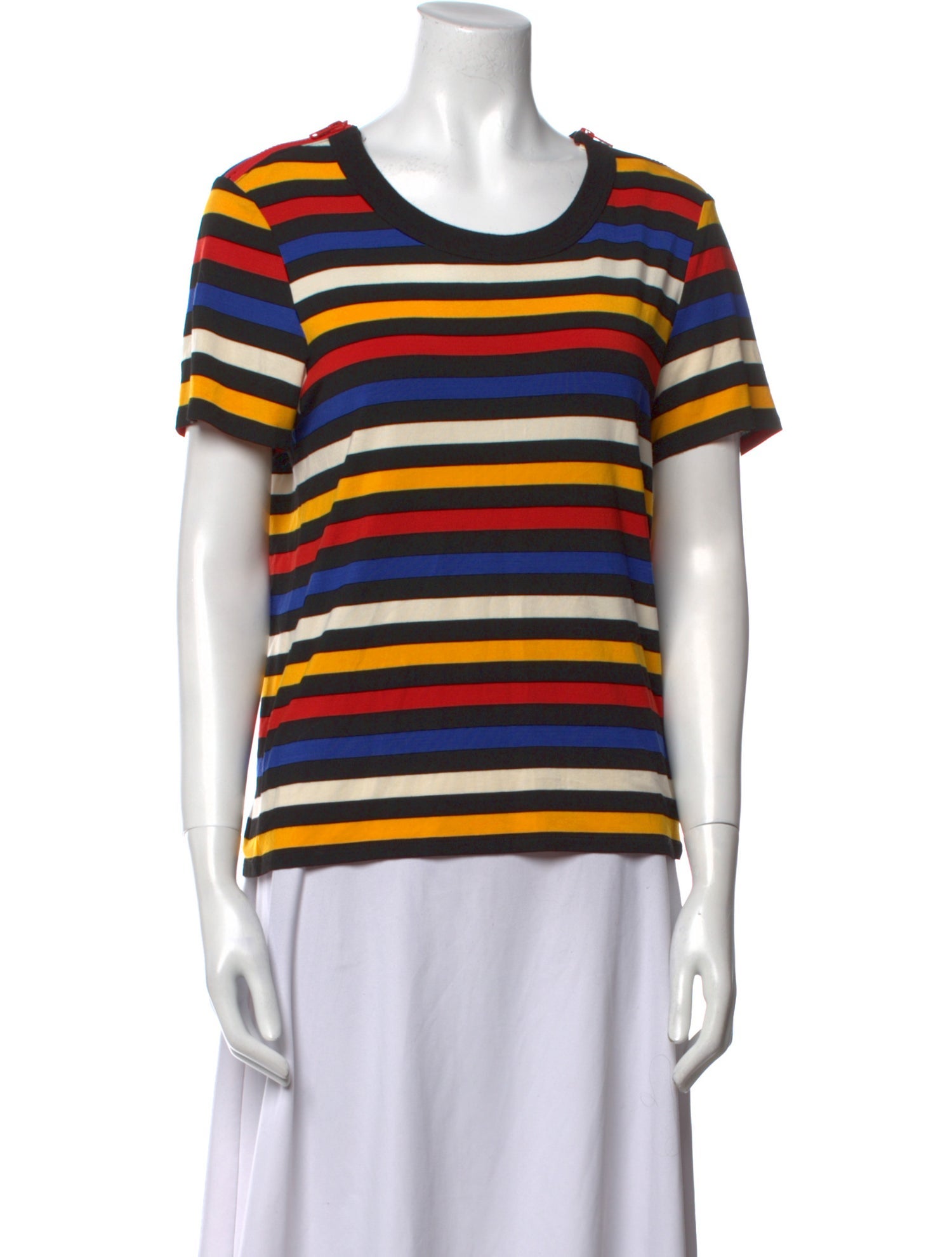 Veronica Beard Striped Scoop Neck T-Shirt