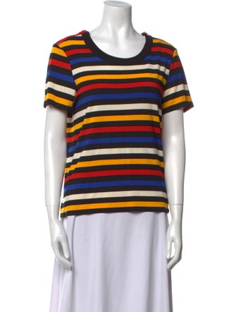 Veronica Beard Striped Scoop Neck T-Shirt