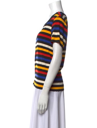 Veronica Beard Striped Scoop Neck T-Shirt