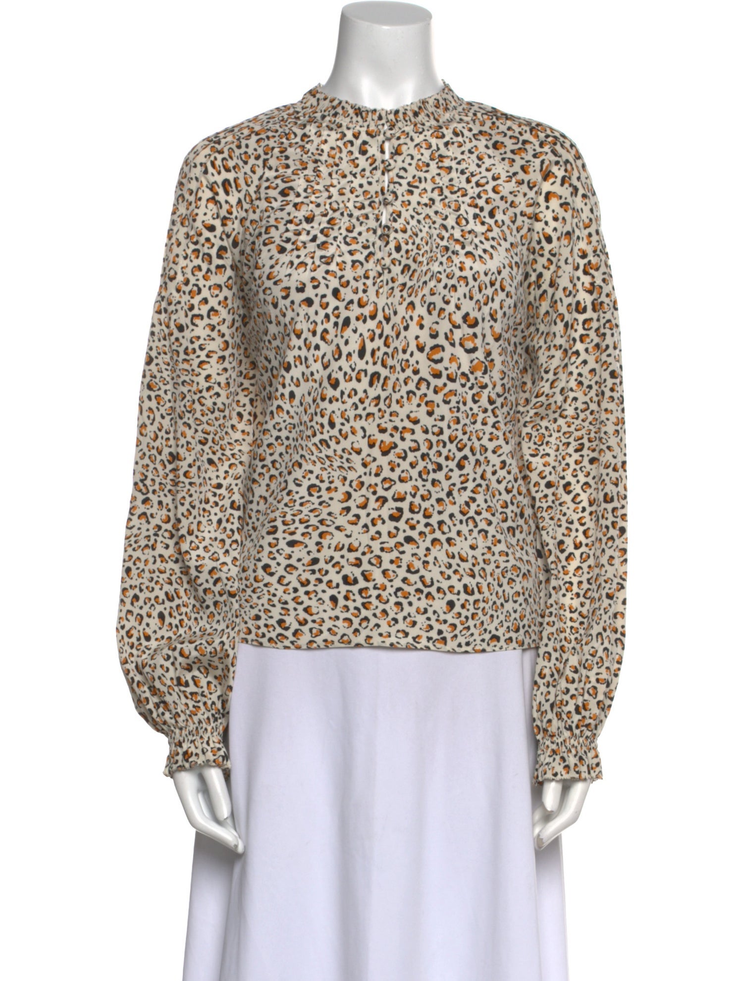 Veronica Beard Silk Animal Print Blouse