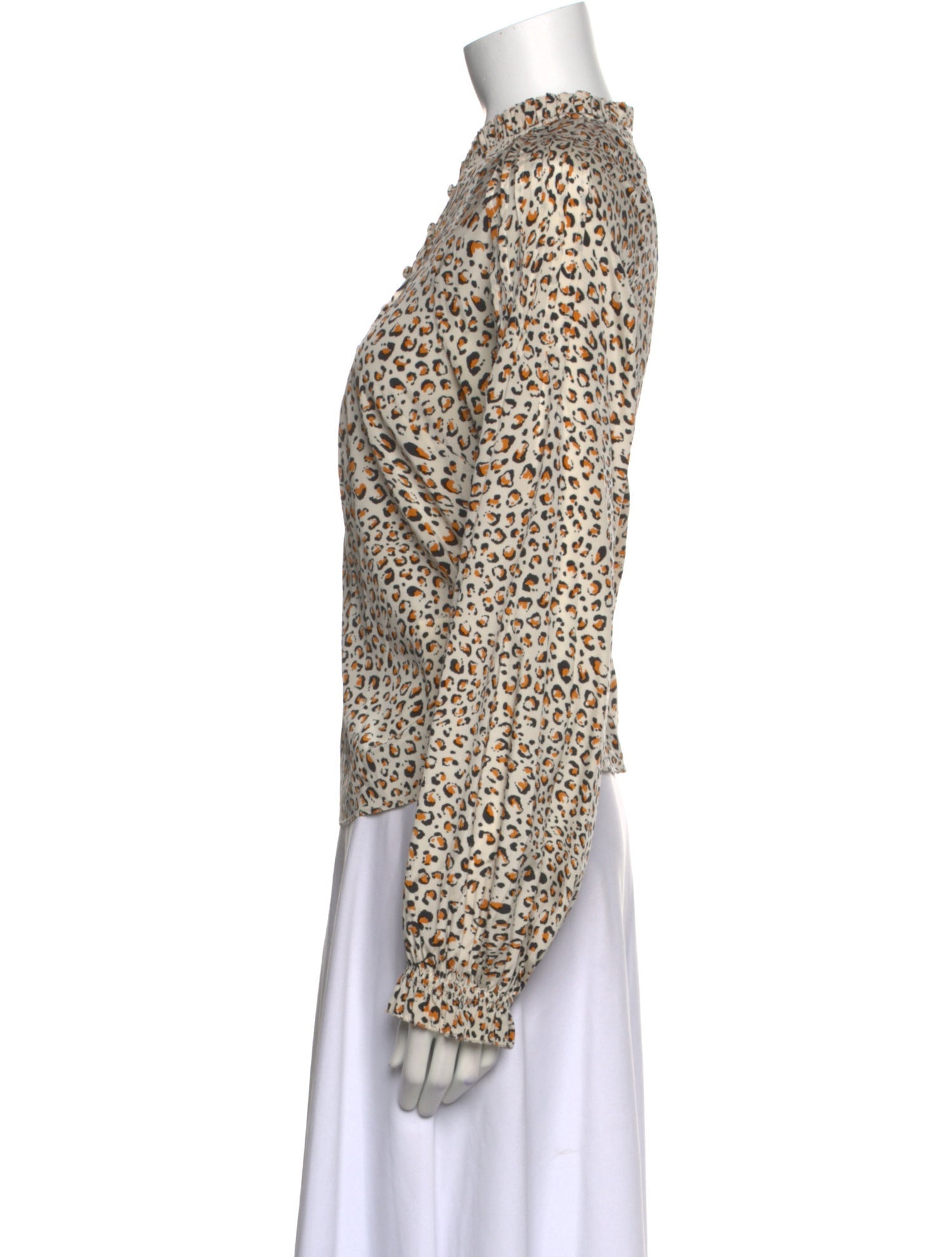 Veronica Beard Silk Animal Print Blouse