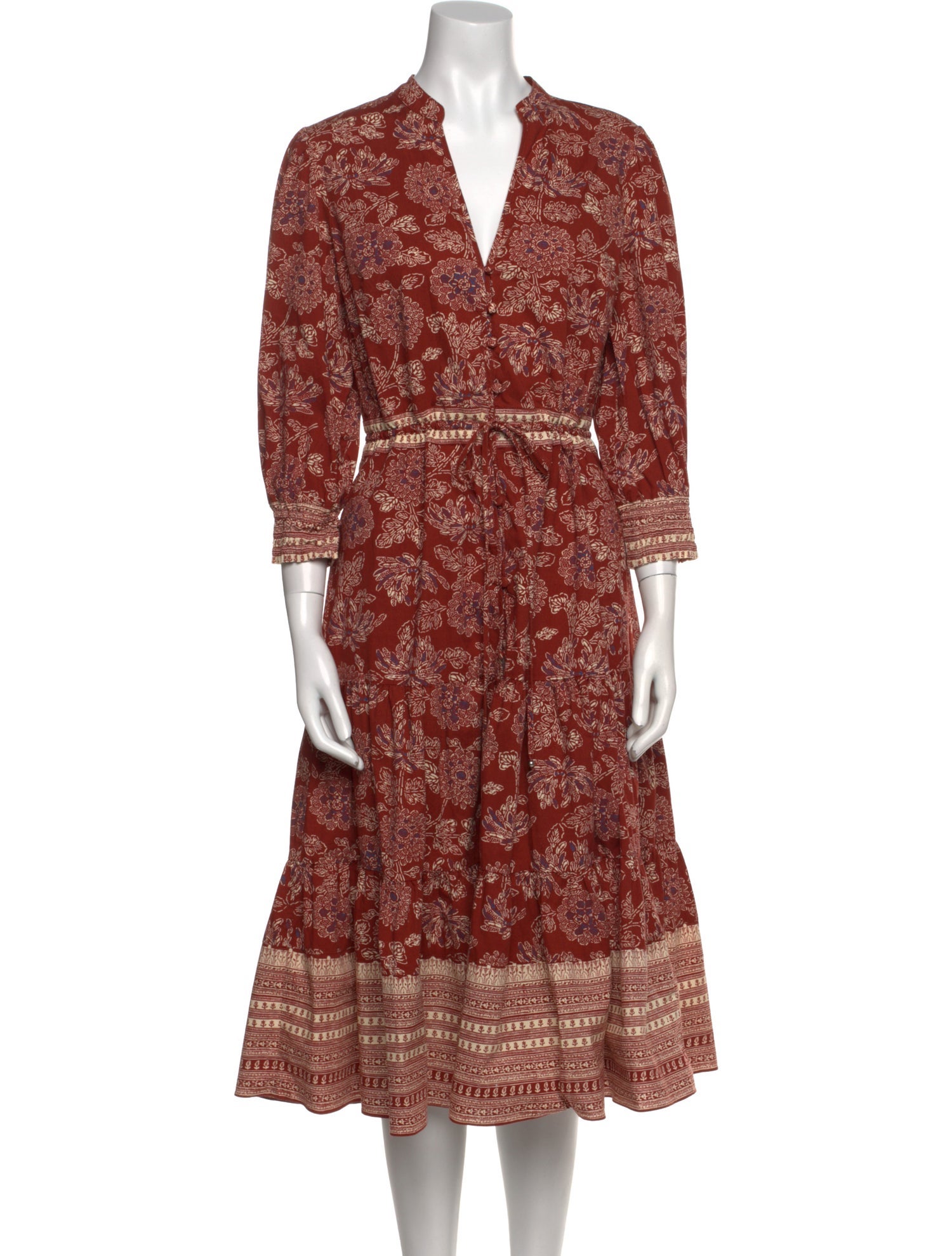Veronica Beard Paisley Print Midi Length Dress