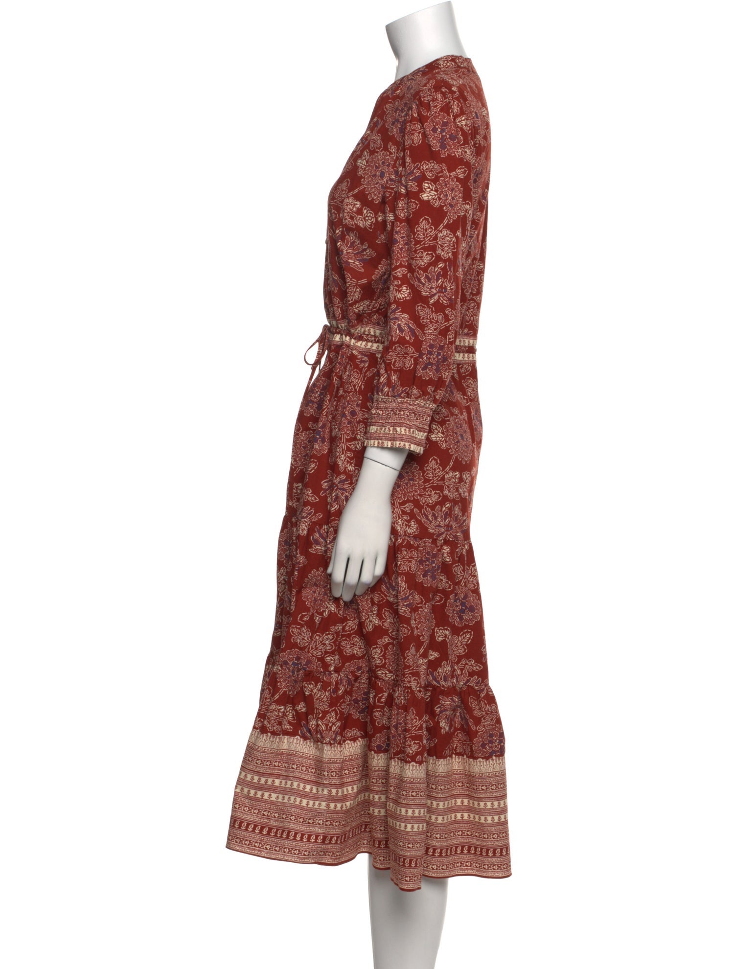 Veronica Beard Paisley Print Midi Length Dress