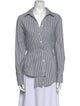 Veronica Beard Striped Long Sleeve Button-Up Top