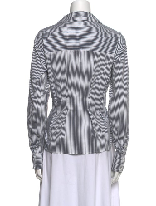 Veronica Beard Striped Long Sleeve Button-Up Top