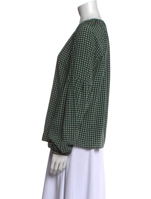 Veronica Beard Printed V-Neck Blouse