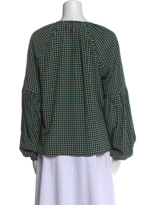 Veronica Beard Printed V-Neck Blouse