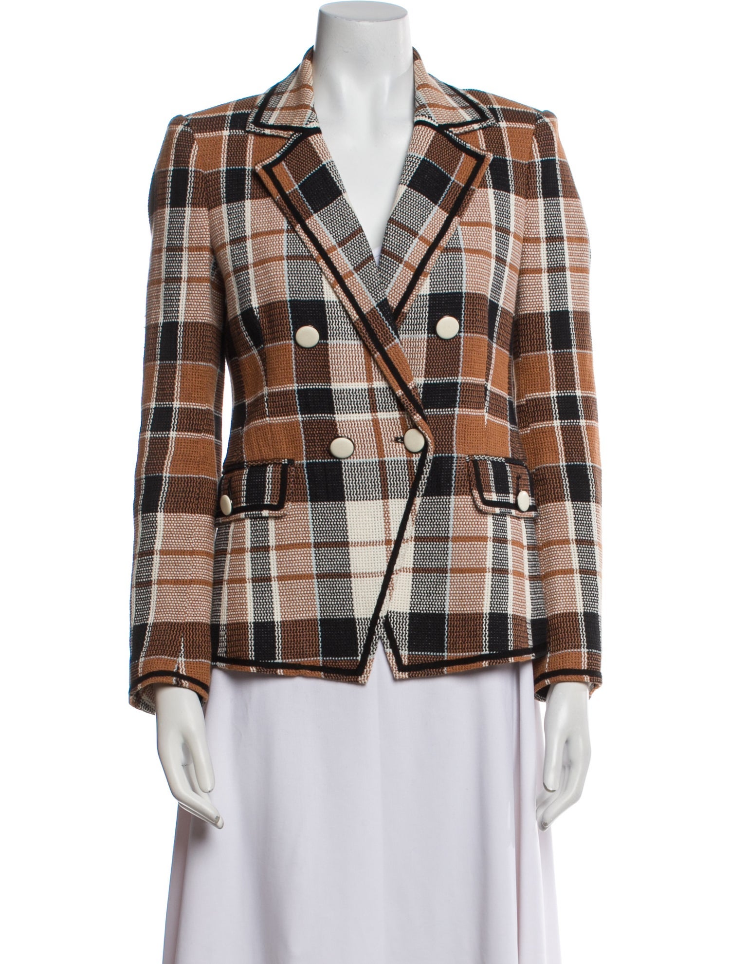 Veronica Beard Plaid Print Blazer