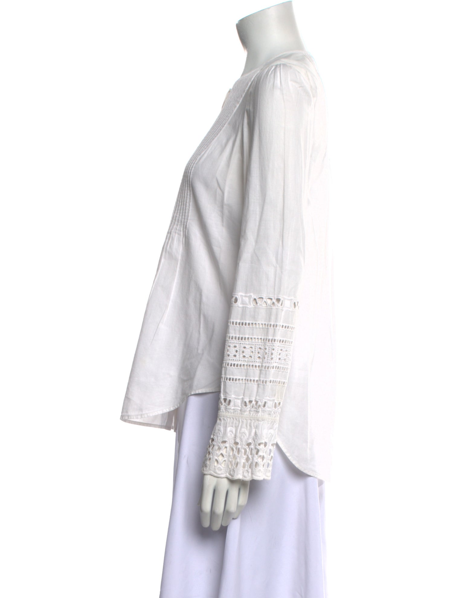 Veronica Beard Striped Mock Neck Button-Up Top