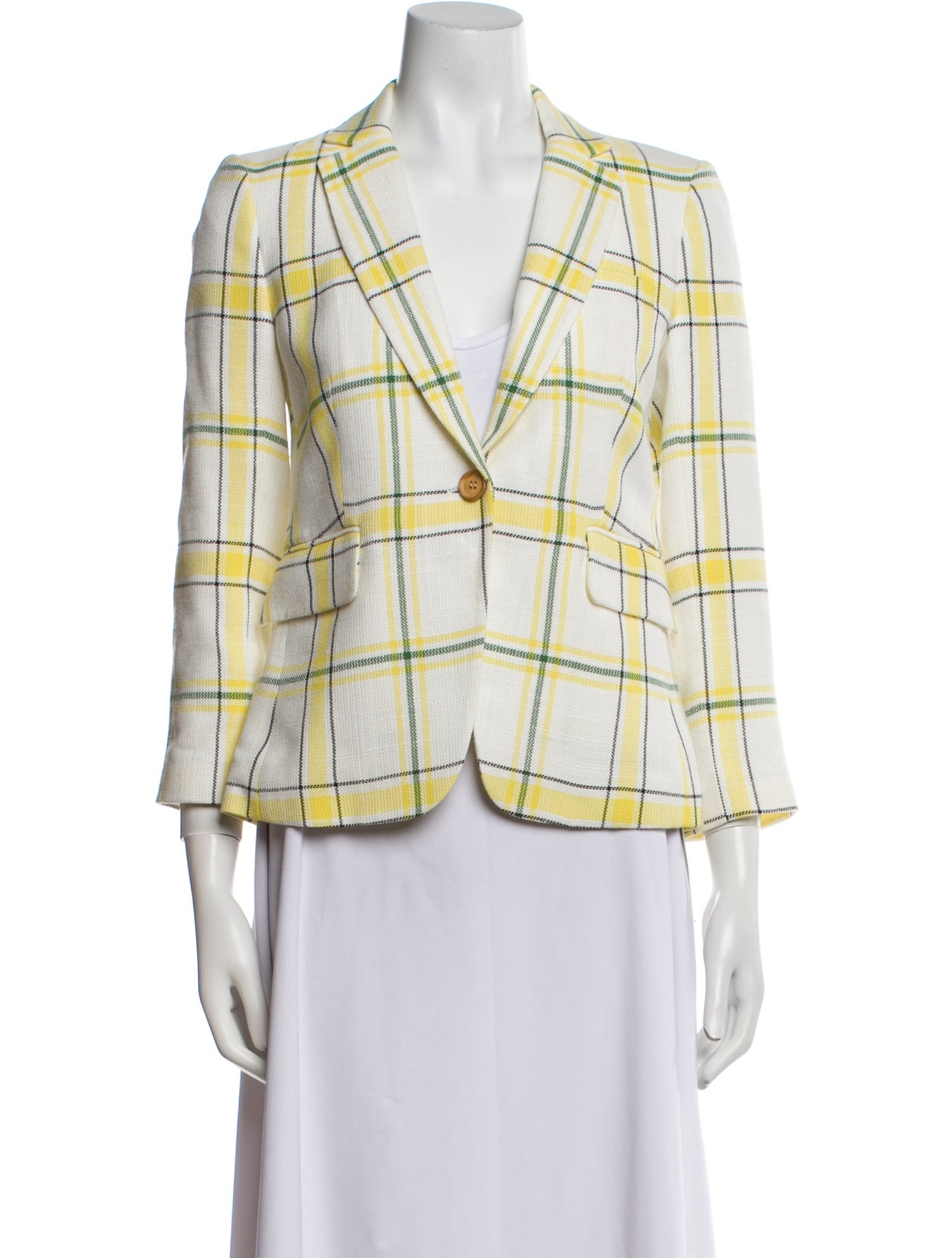 Veronica Beard Plaid Print Blazer