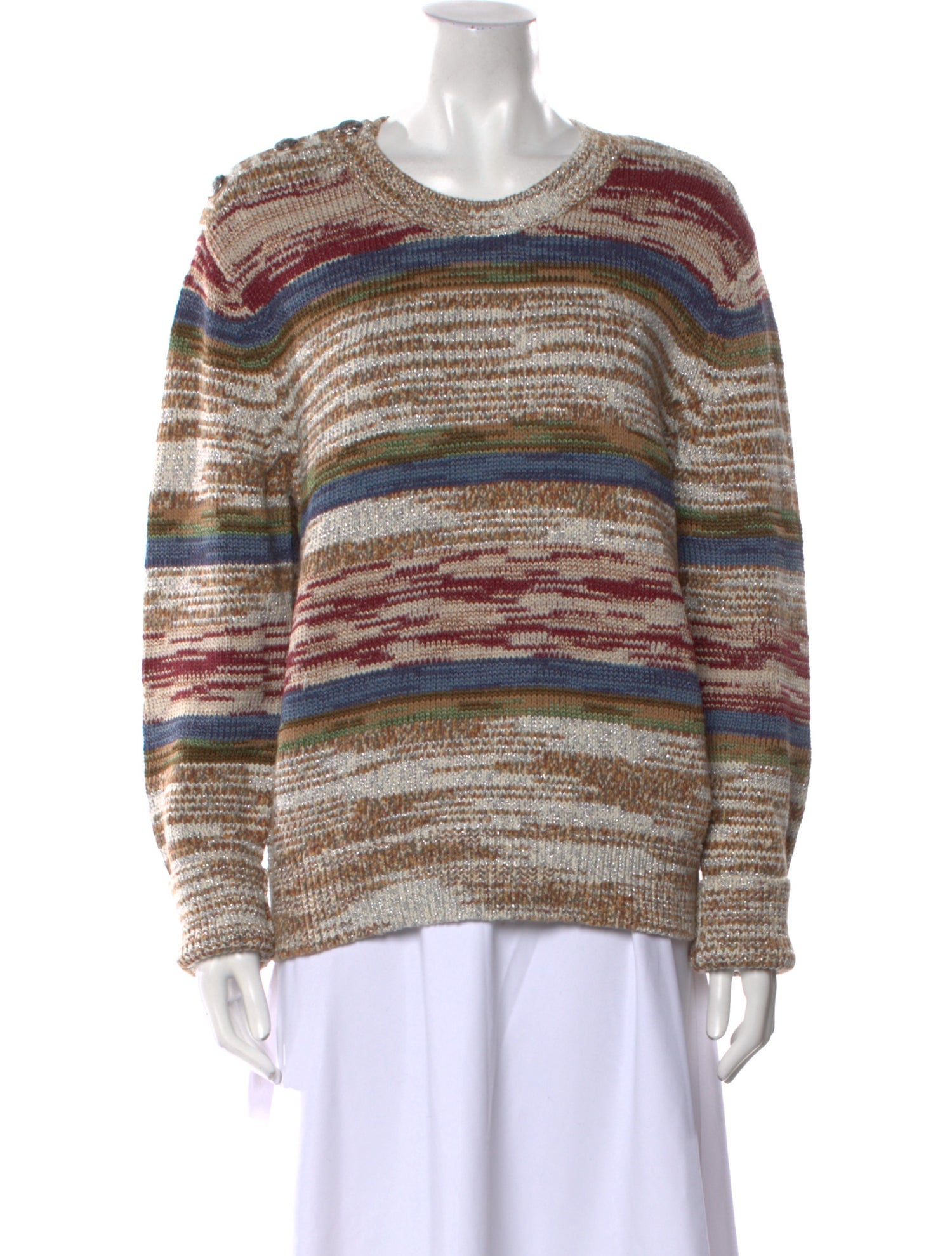 Veronica Beard Striped Scoop Neck Sweater