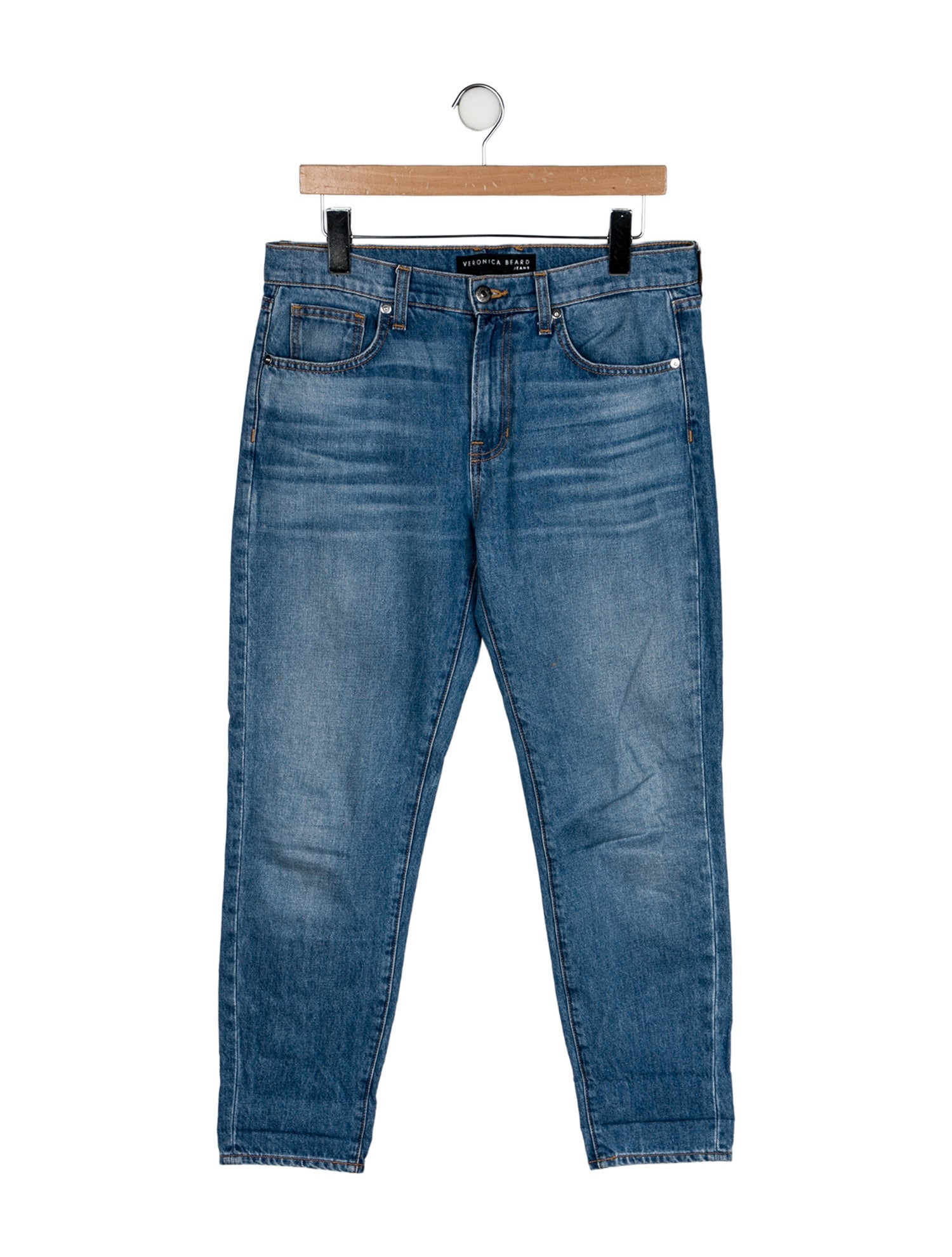 Veronica Beard Mid-Rise Straight Leg Jeans