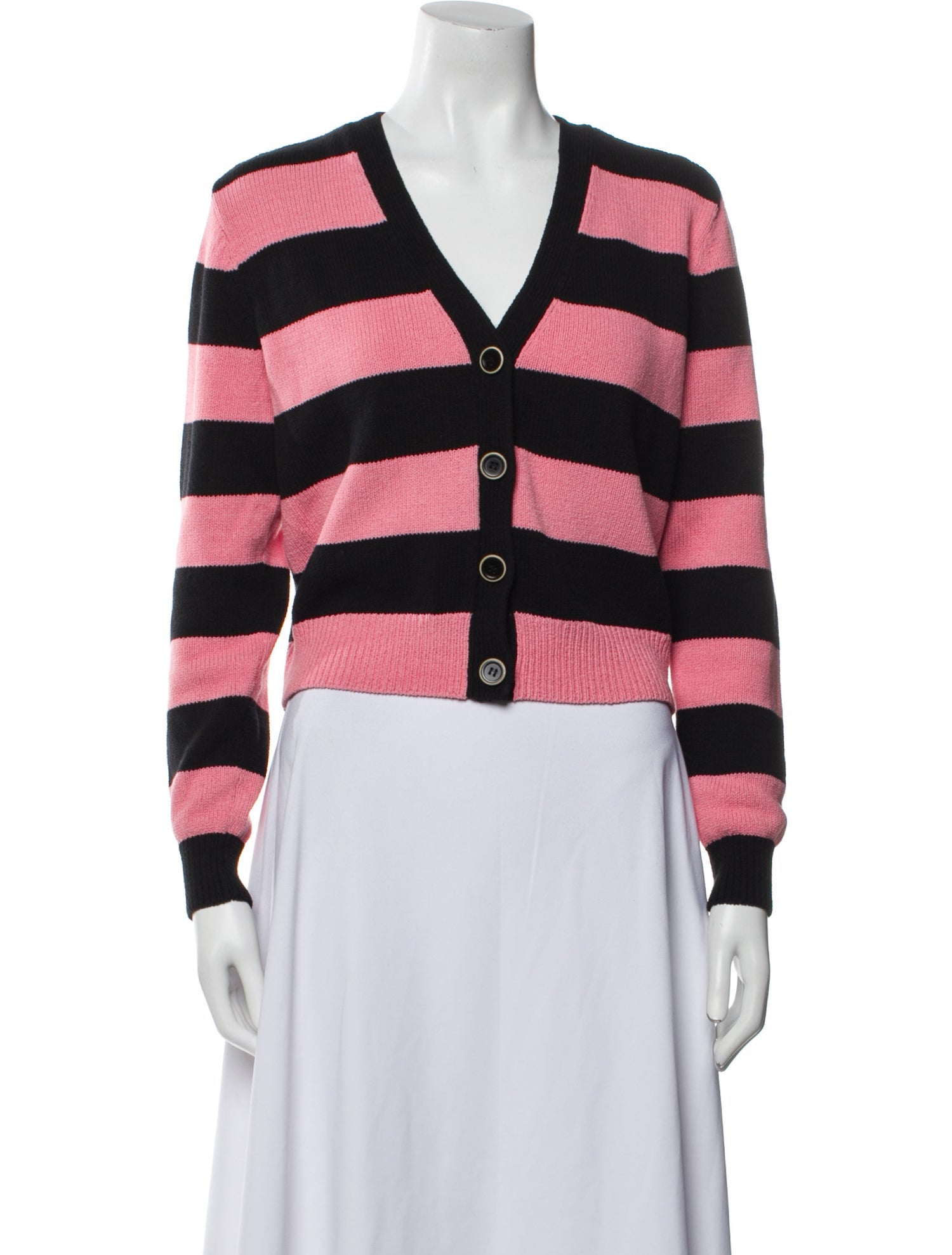 Veronica Beard Striped V-Neck Sweater