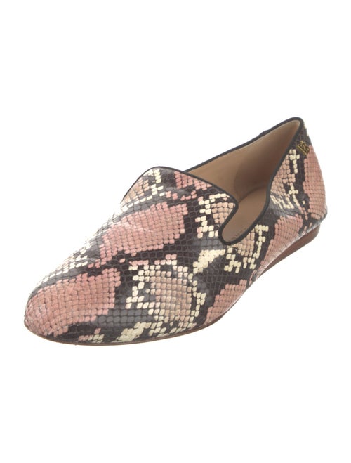 Veronica Beard Embossed Leather Animal Print Loafers