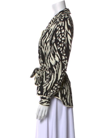 Veronica Beard Animal Print V-Neck Blouse