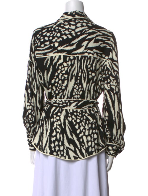 Veronica Beard Animal Print V-Neck Blouse