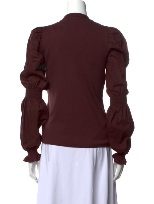 Veronica Beard V-Neck Long Sleeve Polo