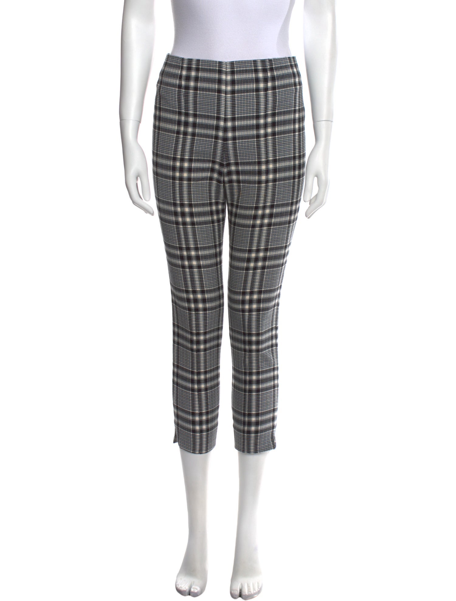 Veronica Beard Plaid Print Skinny Leg Pants