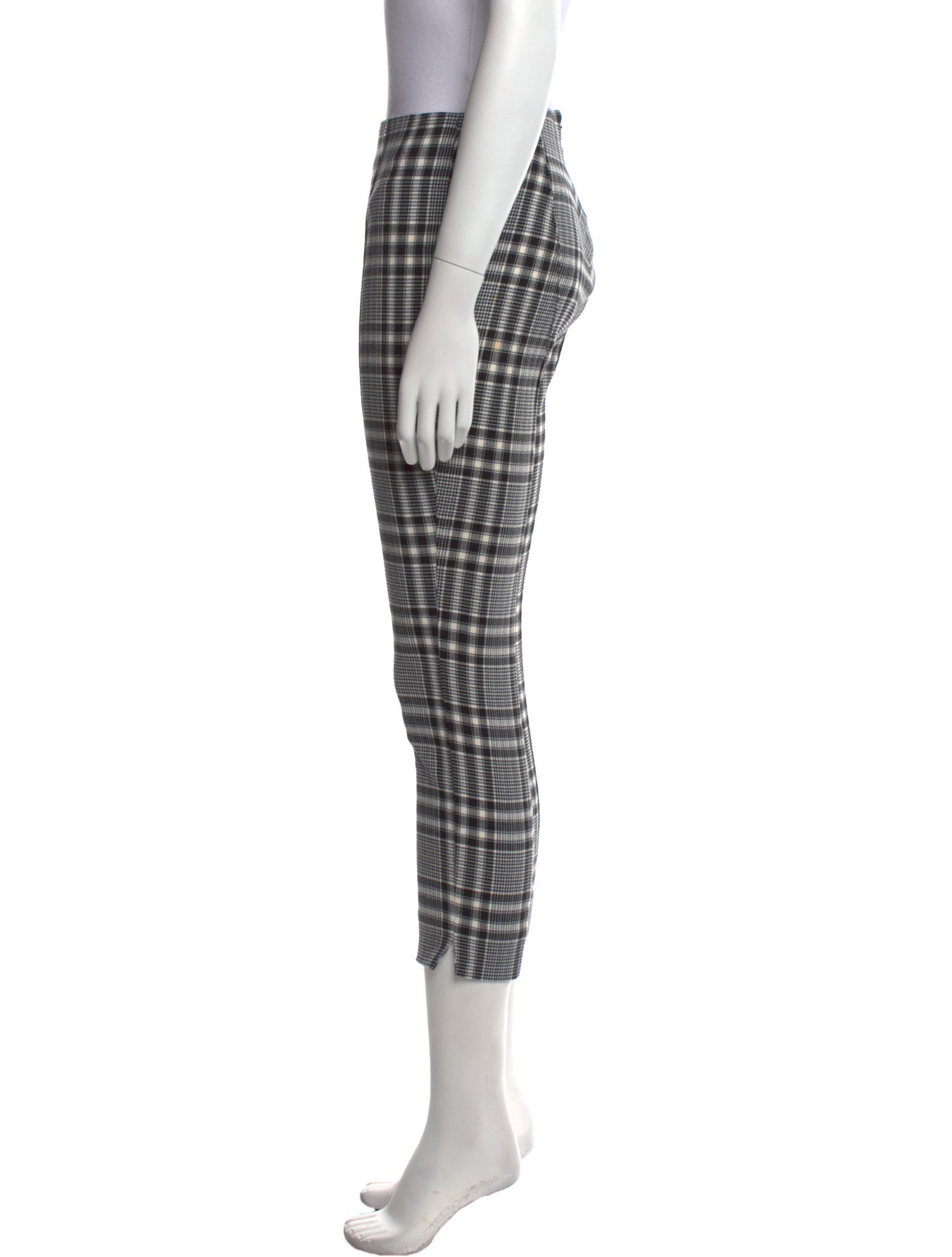 Veronica Beard Plaid Print Skinny Leg Pants