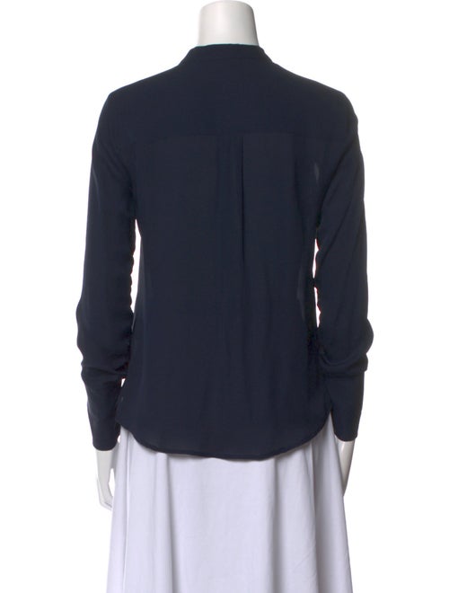 Veronica Beard Silk Mock Neck Button-Up Top