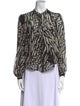 Veronica Beard Silk Animal Print Top