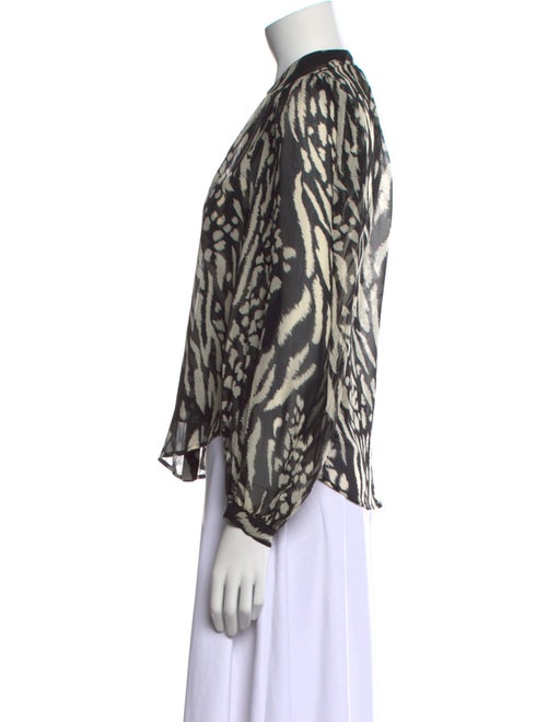 Veronica Beard Silk Animal Print Top