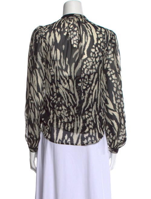 Veronica Beard Silk Animal Print Top