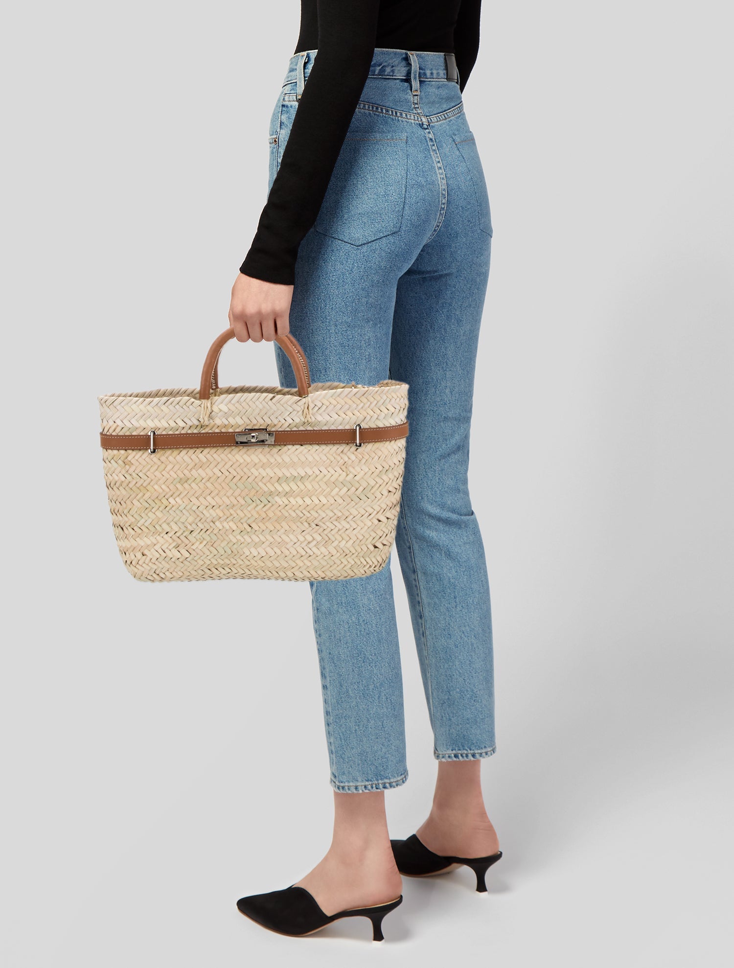 Veronica Beard Straw Top Handle Bag w/ Tags