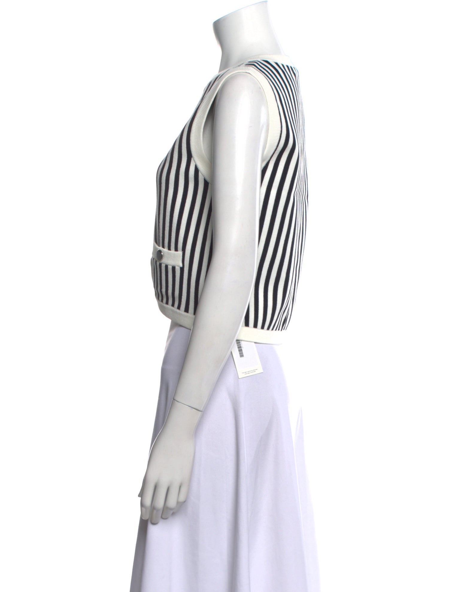 Veronica Beard Striped Crew Neck Crop Top w/ Tags