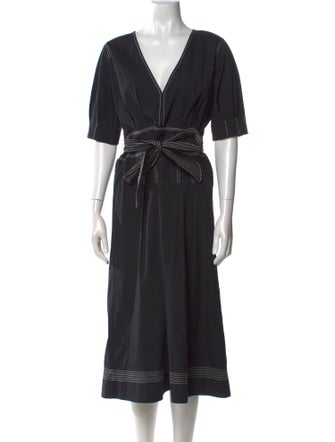 Veronica Beard V-Neck Midi Length Dress