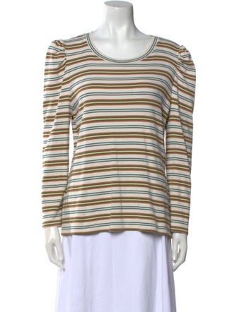 Veronica Beard Striped Scoop Neck T-Shirt
